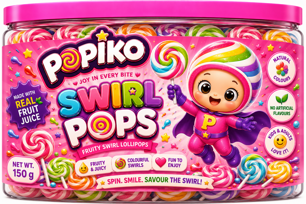 POPIKO SWIRL POPS | 200 GRAMS | PACK OF 1