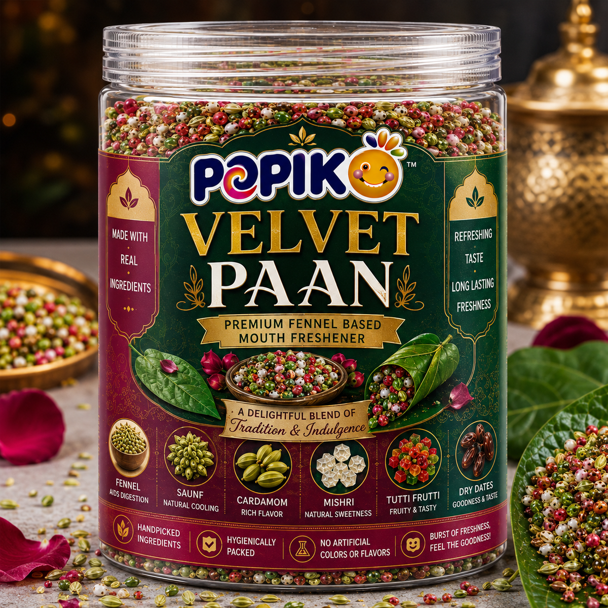POPIKO VELVET PAAN | 200 GRAMS | PACK OF 1