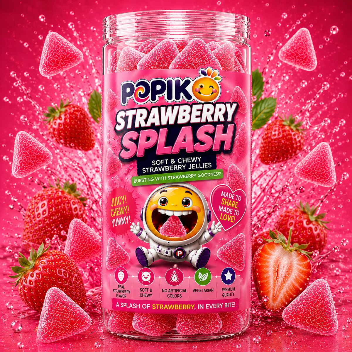 POPIKO STRAWBERRY SPLASH | 180 GRAMS | PACK OF 1